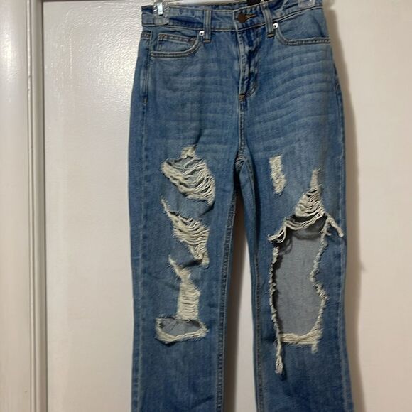 NWT fashion nova can’t tell you Non stretch  destroyed drains size 0 - Picture 3 of 8